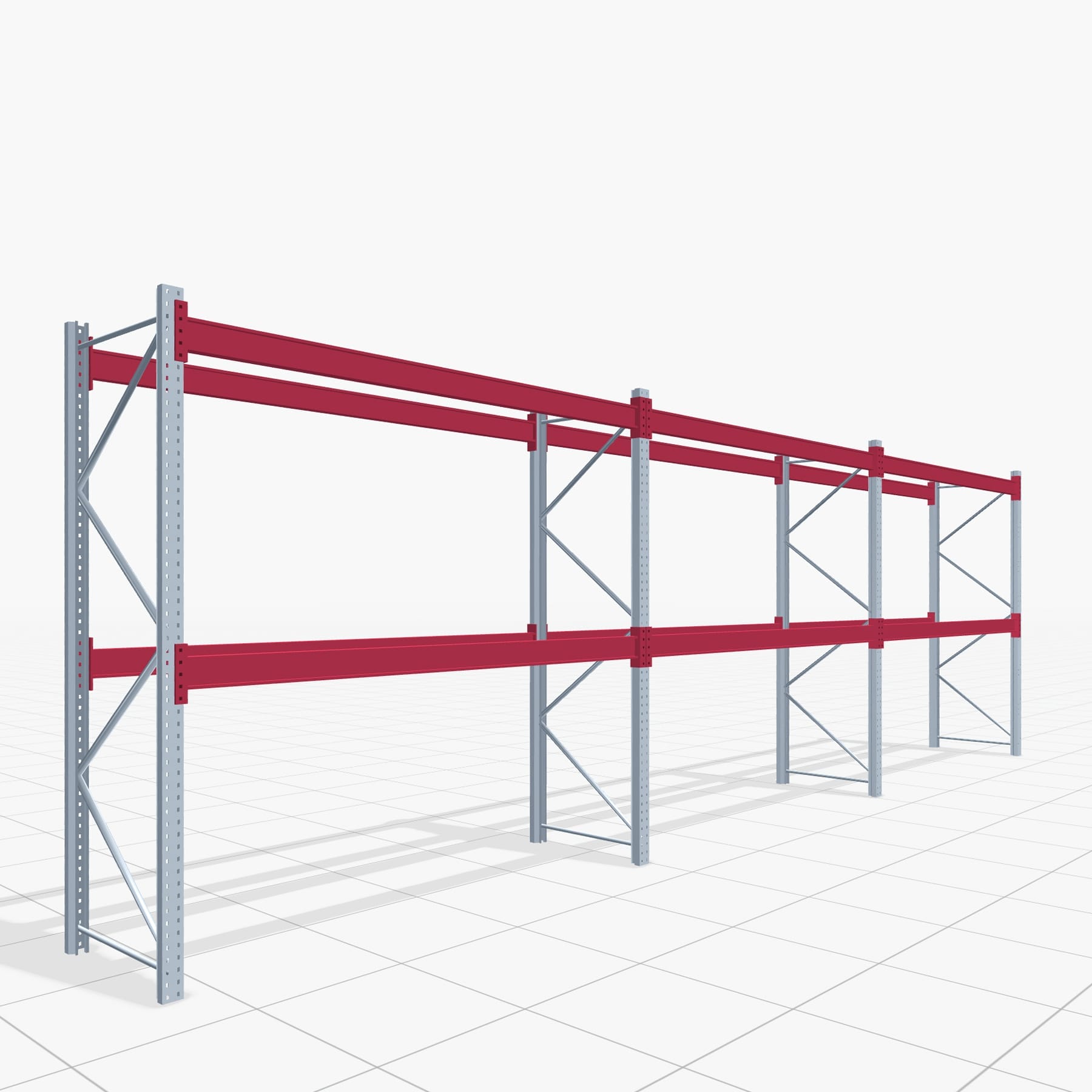 Palettenregale PRX 1000, Europalette, H: 2.600 mm, B: 8.500 mm, Palettengewicht: 500 kg, Palettenplätze: 27