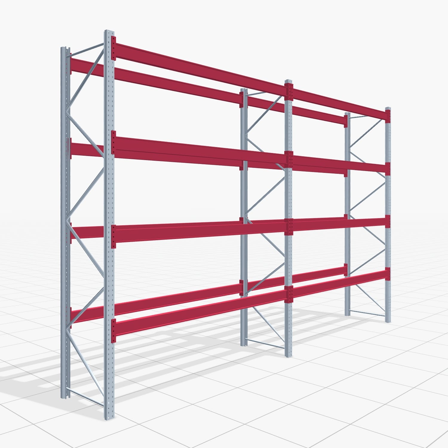 Palettenregale PRX 1000, Europalette, H: 3.600 mm, B: 5.700 mm, Palettengewicht: 500 kg, Palettenplätze: 30