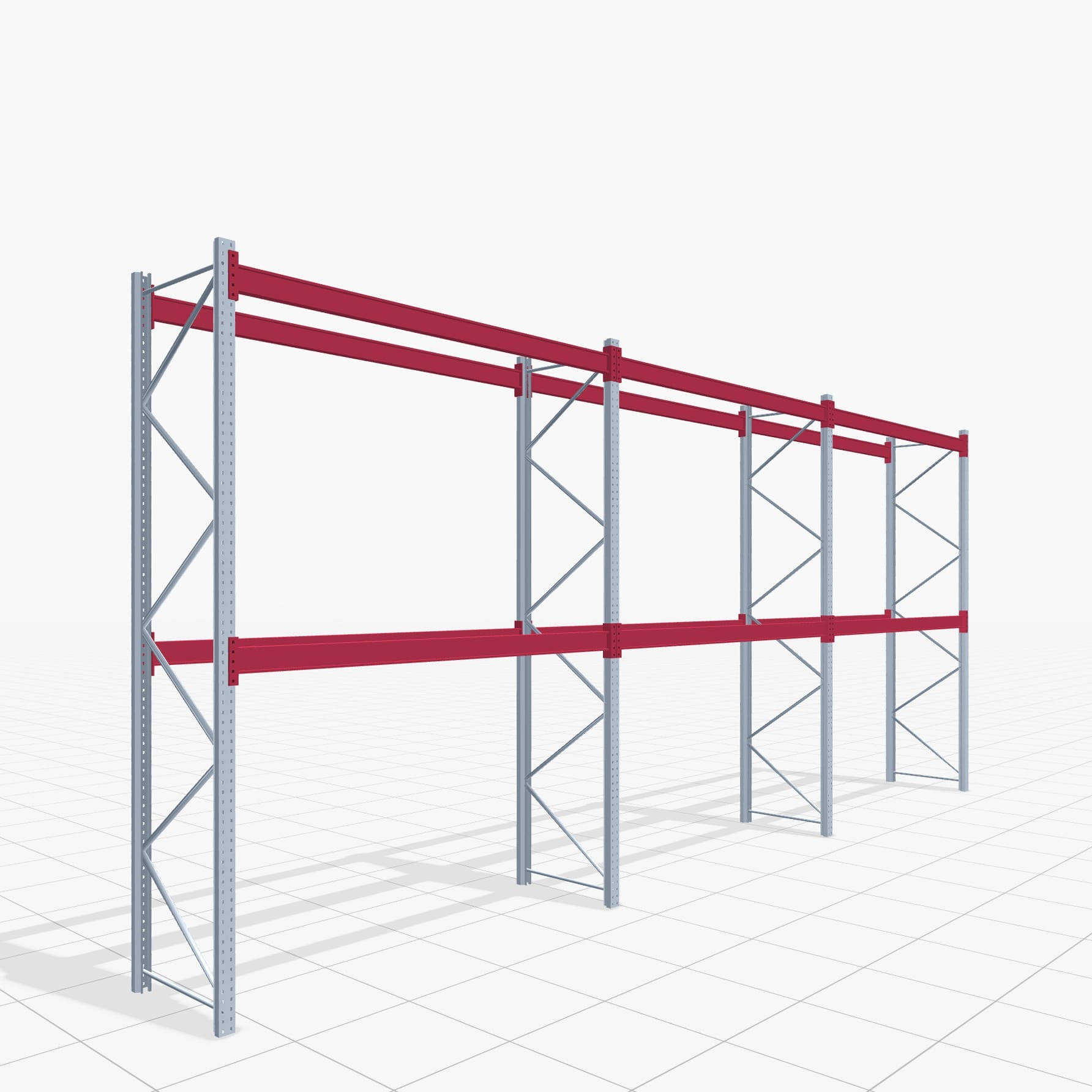 Palettenregale PRX 1000, Europalette, H: 3.600 mm, B: 8.500 mm, Palettengewicht: 500 kg, Palettenplätze: 27
