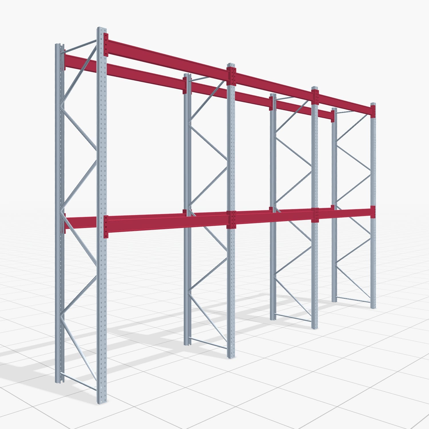 Palettenregale PRX 1000, Europalette, H: 3.600 mm, B: 5.800 mm, Palettengewicht: 1.000 kg, Palettenplätze: 18