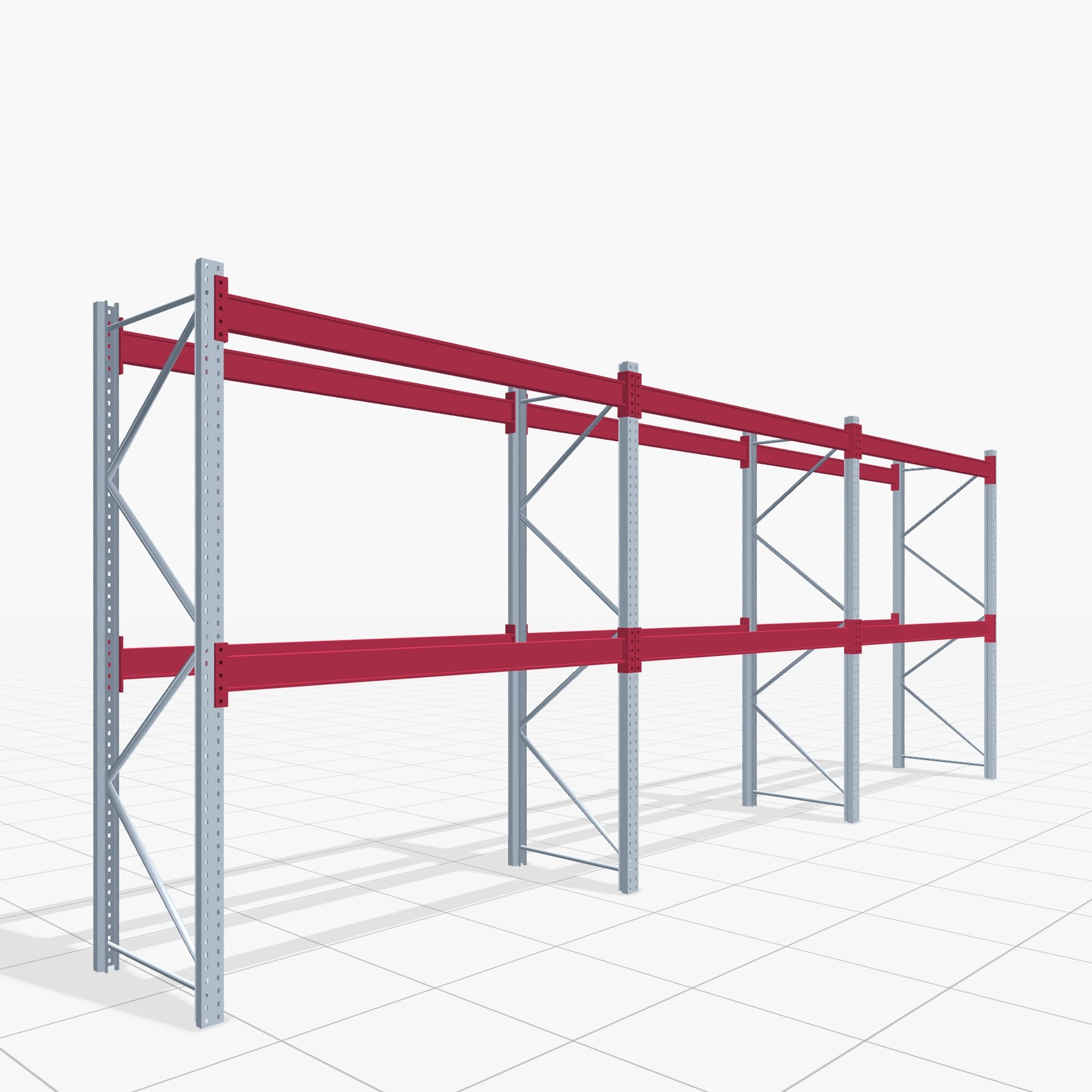 Palettenregale PRX 1000, Industriepalette, H: 2.600 mm, B: 5.800 mm, Palettengewicht: 1.000 kg, Palettenplätze: 18