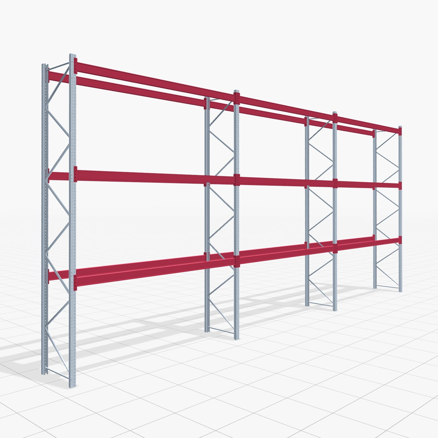Palettenregale PRX 1000, Industriepalette, H: 4.600 mm, B: 8.500 mm, Palettengewicht: 750 kg, Palettenplätze: 36
