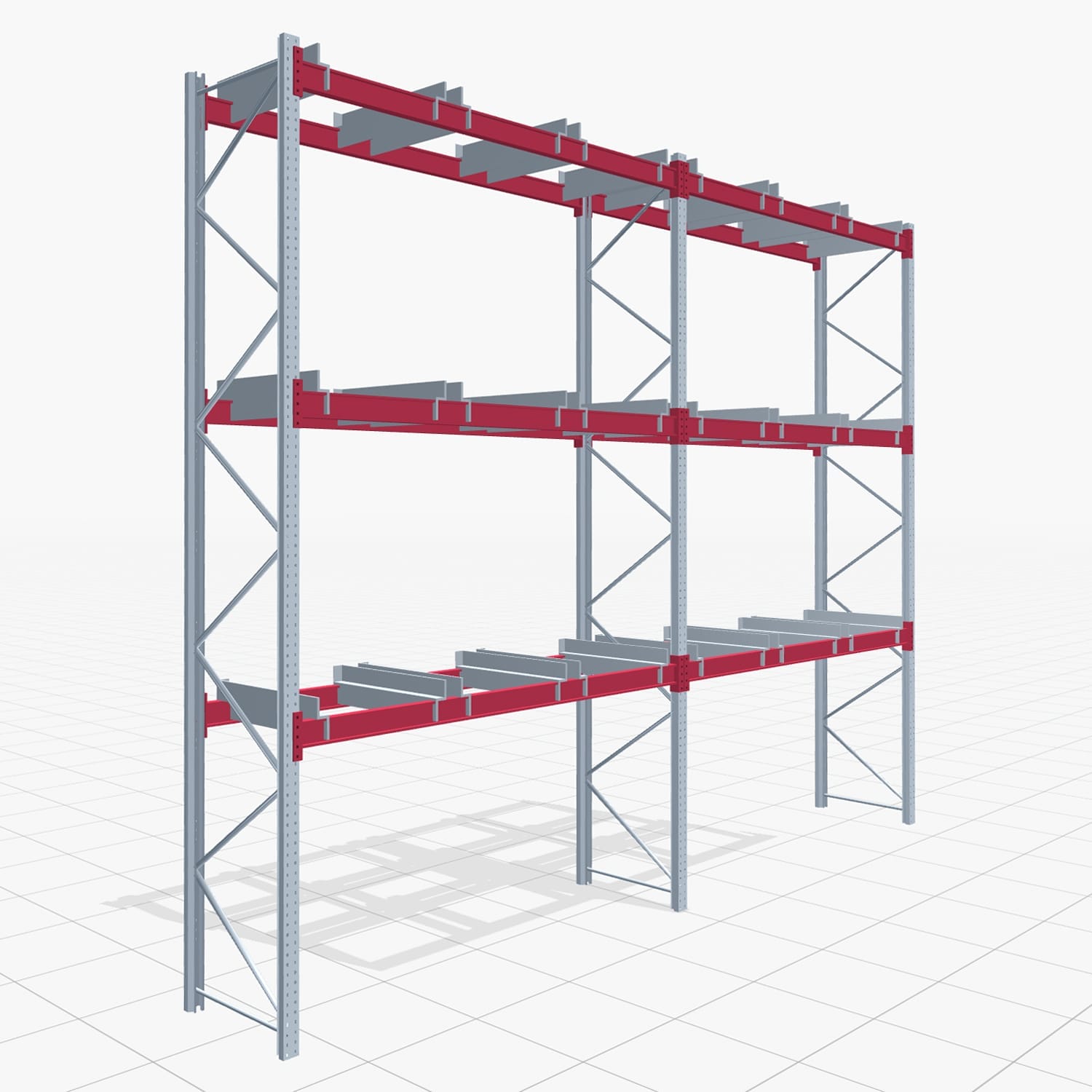 Palettenregale PRX 1000, Gitterbox, H: 4.600 mm, B: 5.700 mm, Palettengewicht: 750 kg, Palettenplätze: 24