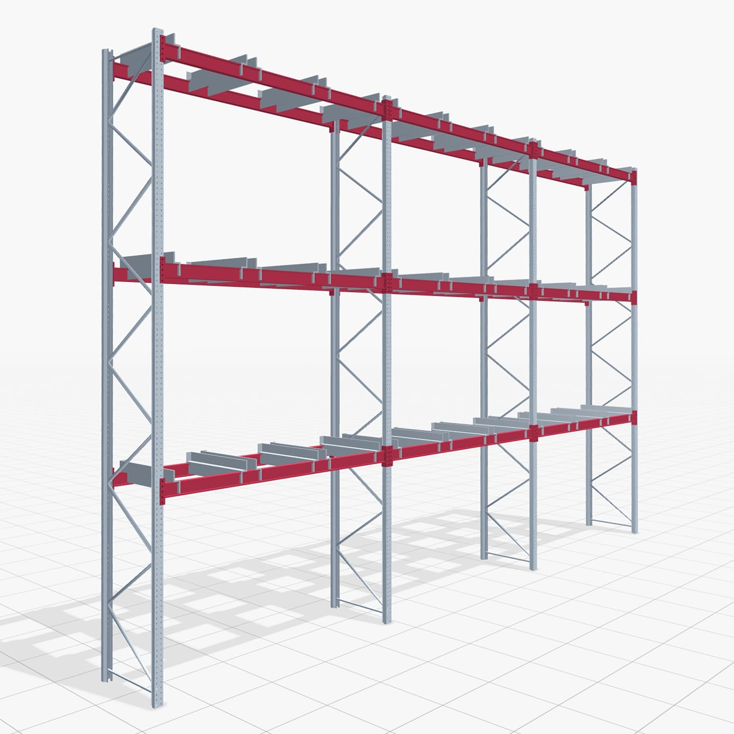 Palettenregale PRX 1000, Gitterbox, H: 5.600 mm, B: 8.500 mm, Palettengewicht: 1.000 kg, Palettenplätze: 36