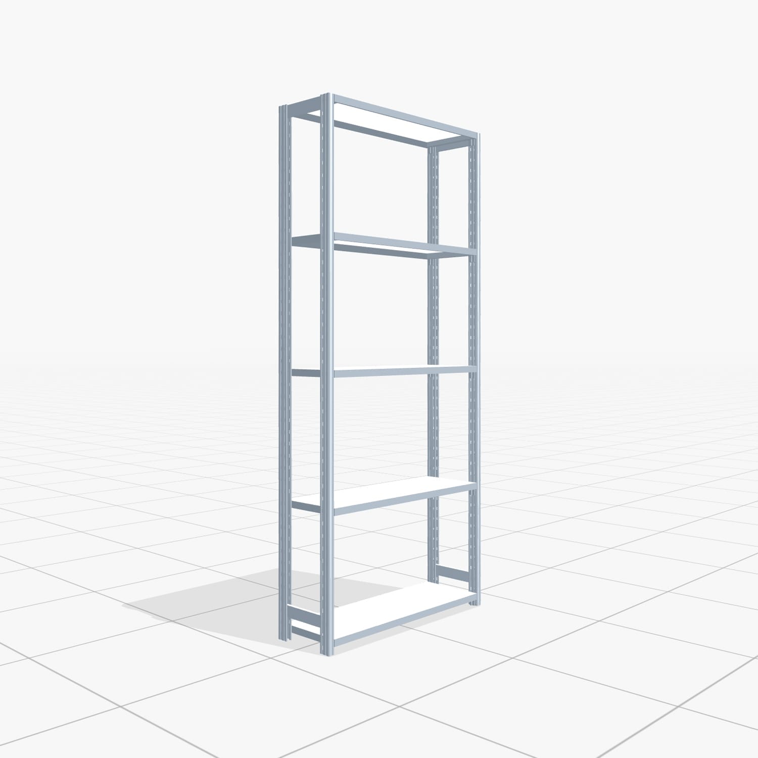 Fachbodenregal FBX 4000, H: 2.250 mm, B: 1.029 mm mm, T: 300 mm, Ebenen: 5