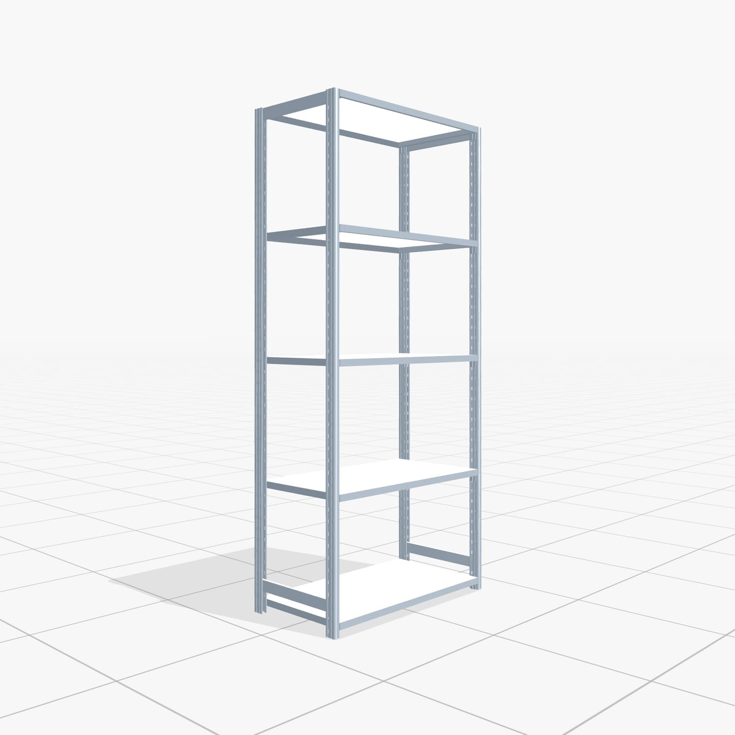 Fachbodenregal FBX 4000, H: 2.250 mm, B: 1.029 mm mm, T: 500 mm, Ebenen: 5