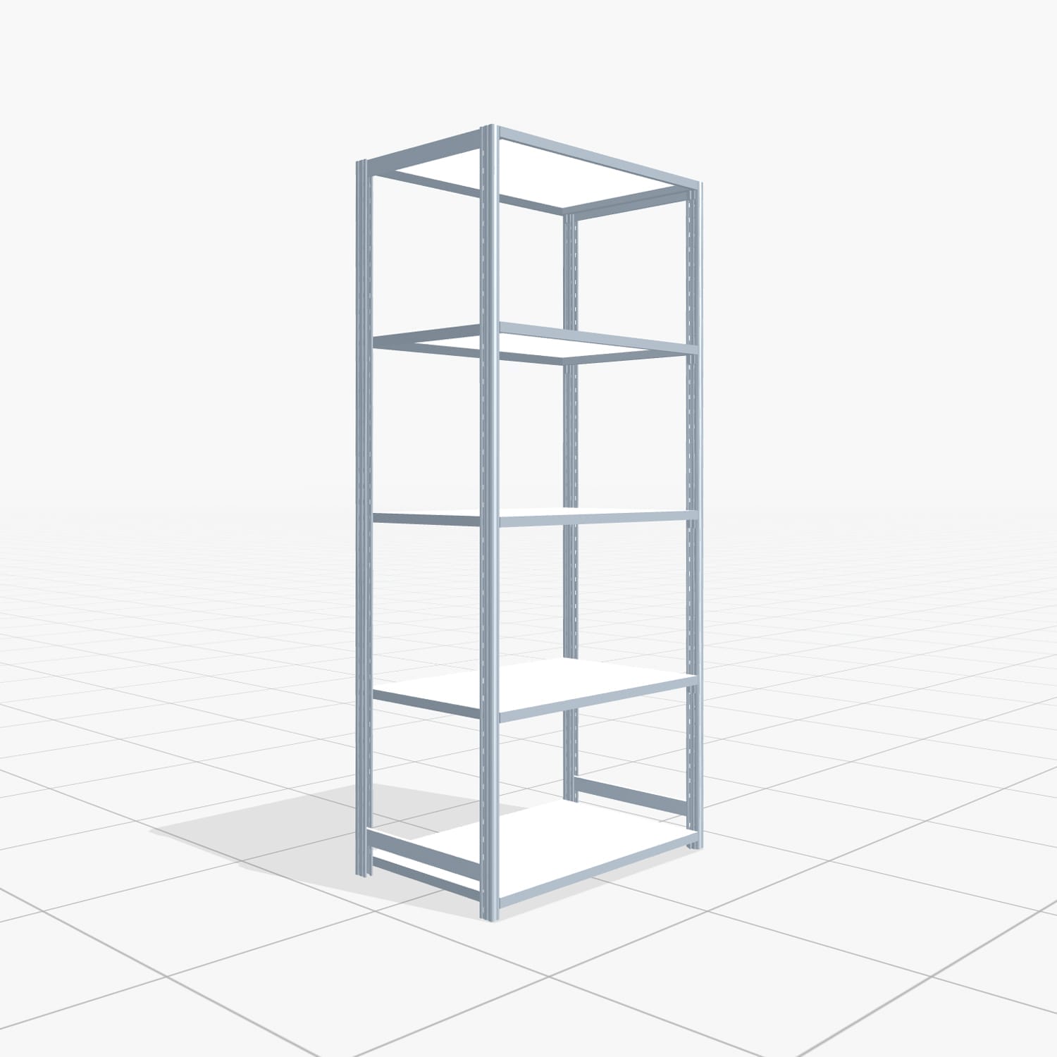 Fachbodenregal FBX 4000, H: 2.250 mm, B: 1.029 mm mm, T: 600 mm, Ebenen: 5