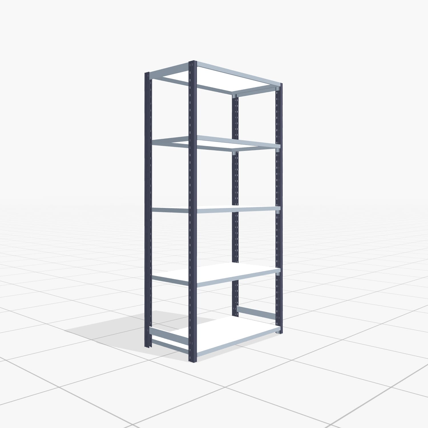 Fachbodenregal FBX 4000, H: 2.000 mm, B: 1.029 mm mm, T: 500 mm, Ebenen: 5