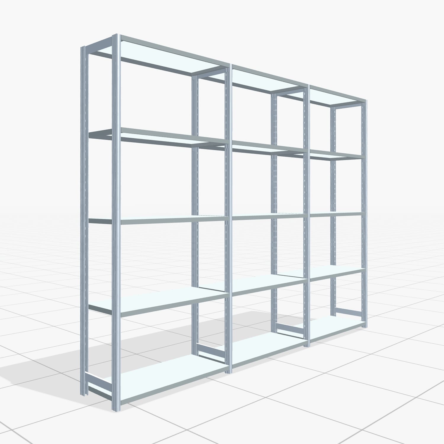 Fachbodenregal FBX 4000, H: 2.250 mm, B: 3.023 mm mm, T: 400 mm, Ebenen: 5