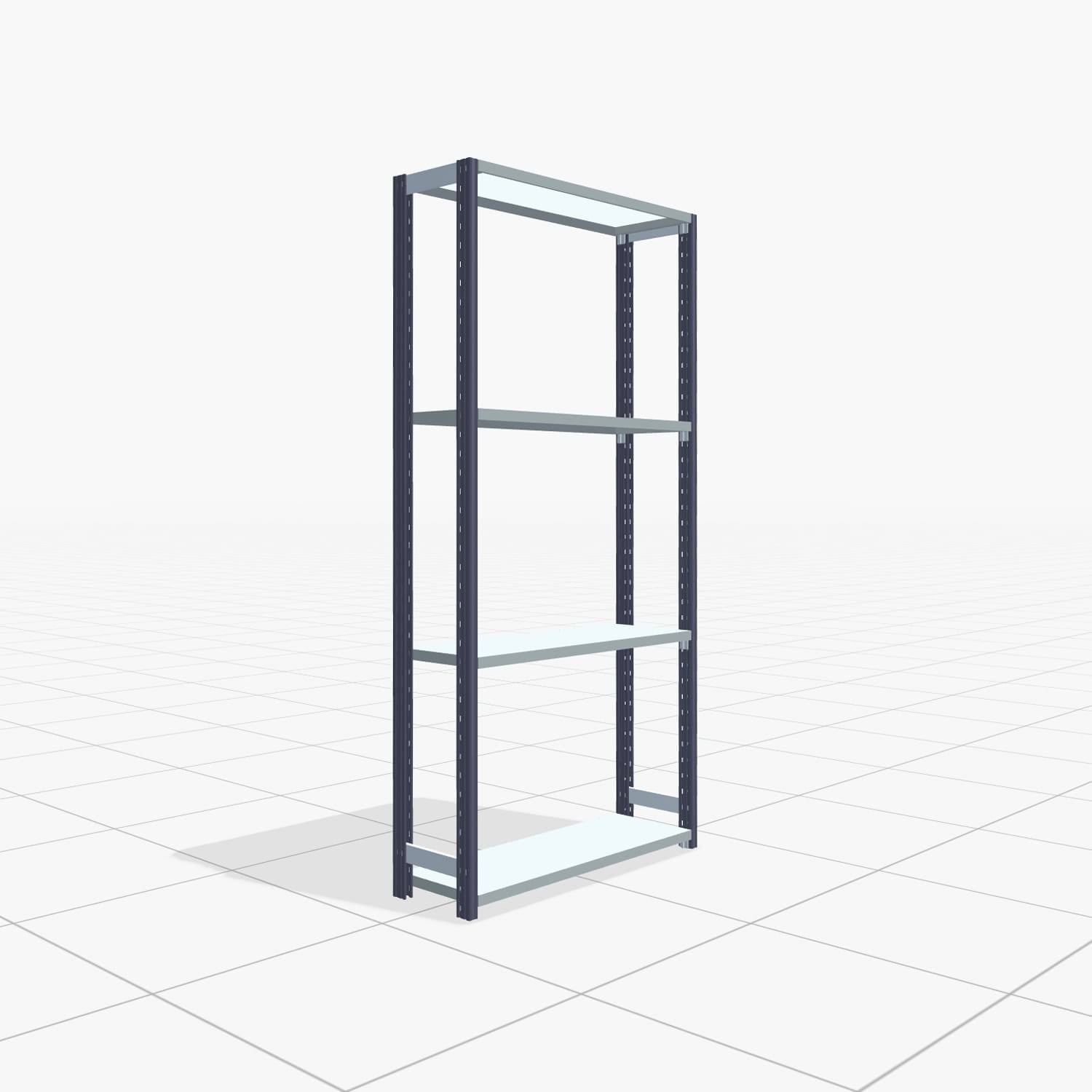 Fachbodenregal FBX 4000, H: 2.000 mm, B: 1.029 mm mm, T: 300 mm, Ebenen: 4