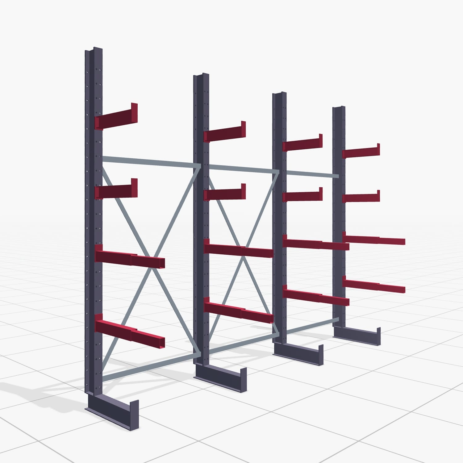 Schreinereiregale KHX 3010, Einseitige Nutzung, H: 2.500 mm, B: 3067 mm, 400 mm (1.120 kg)