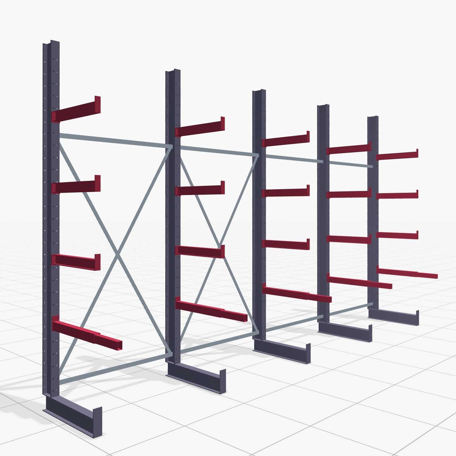 Schreinereiregale KHX 3010, Einseitige Nutzung, H: 3.000 mm, B: 5217 mm, 600 mm (750 kg)