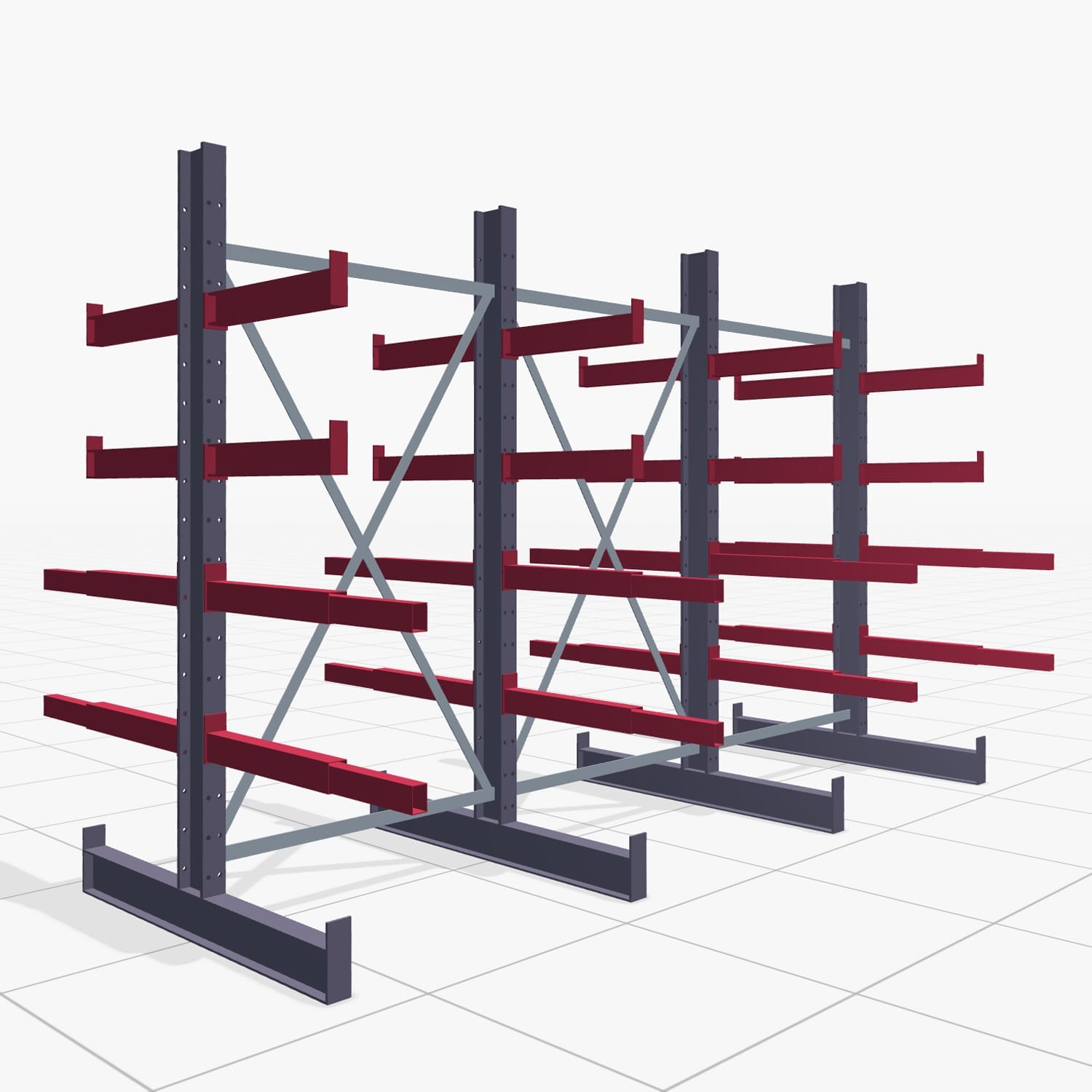 Schreinereiregale KHX 3010, Zweiseitige Nutzung, H: 2.000 mm, B: 3067 mm, 500 mm (900 kg)