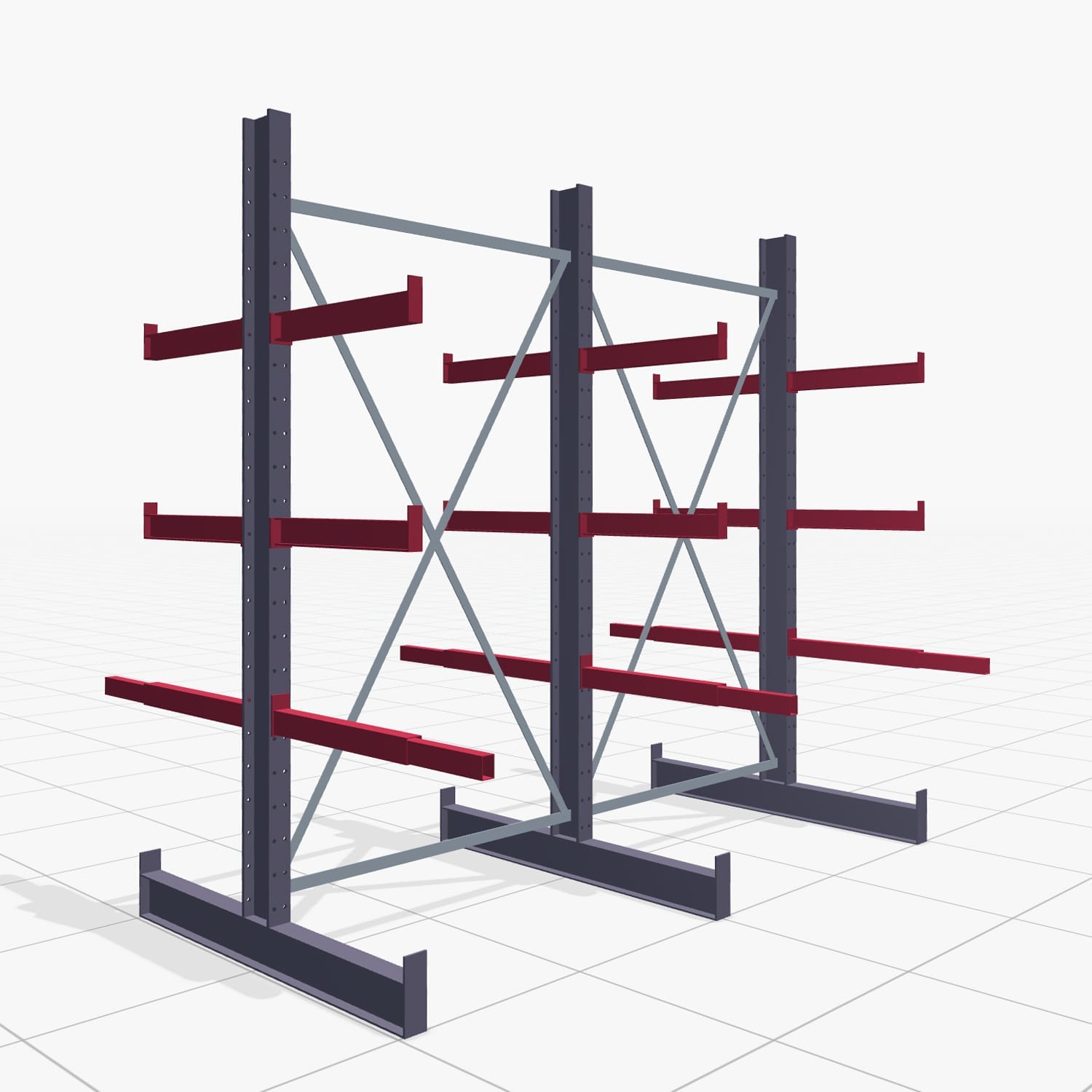 Schreinereiregale KHX 3010, Zweiseitige Nutzung, H: 2.500 mm, B: 2636 mm, 600 mm (750 kg)