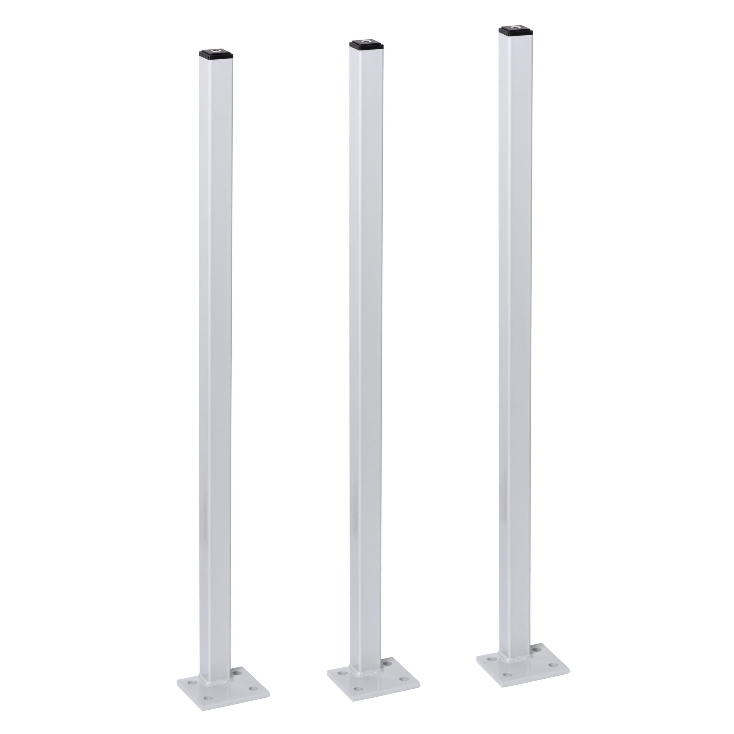 LBX 8000 Geländerstiele, komplett, 3 Stück, RAL 7035 Lichtgrau