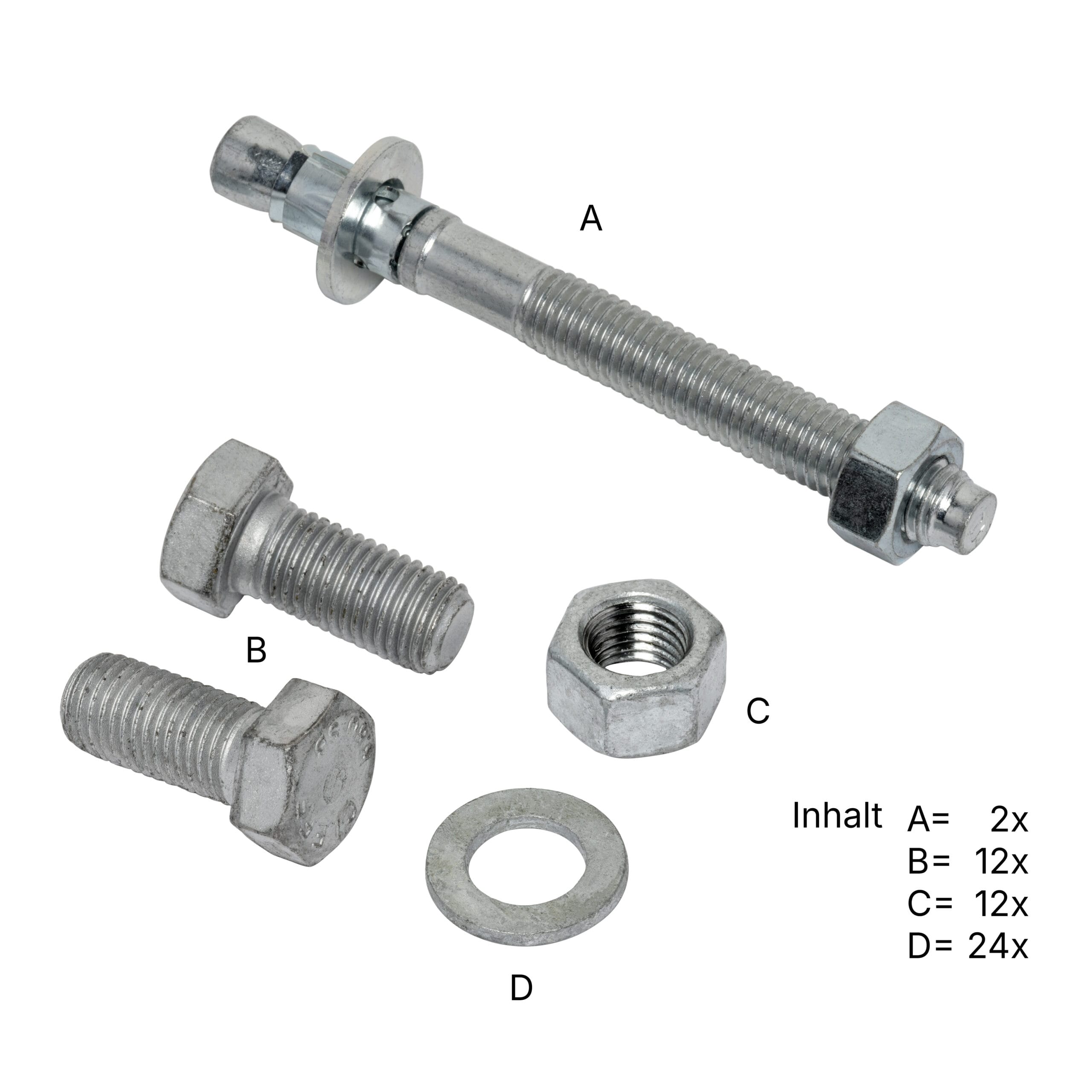 LBX 8000 LBX Schrauben-Set für 2 Riegel an 1 Stütze, inkl. Dübel, in Kartonschachtel