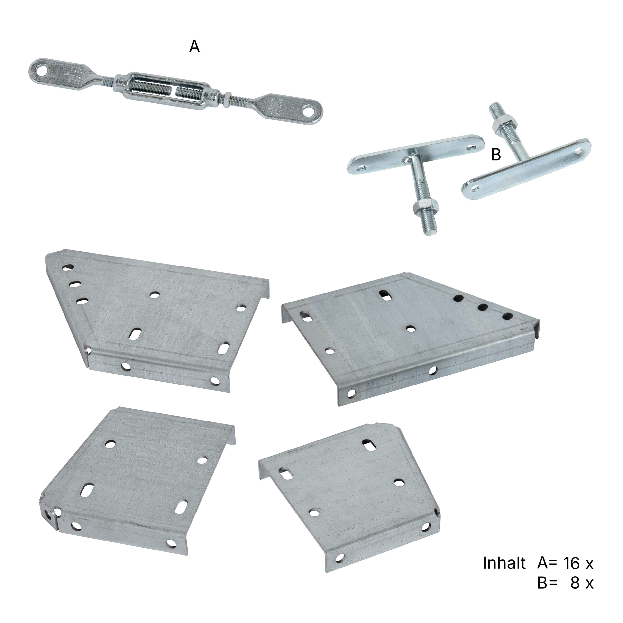 LBX 8000 Treppe, Komplette Baugruppe, inkl. Zubehör, RAL 7035 Lichtgrau & verzinkt