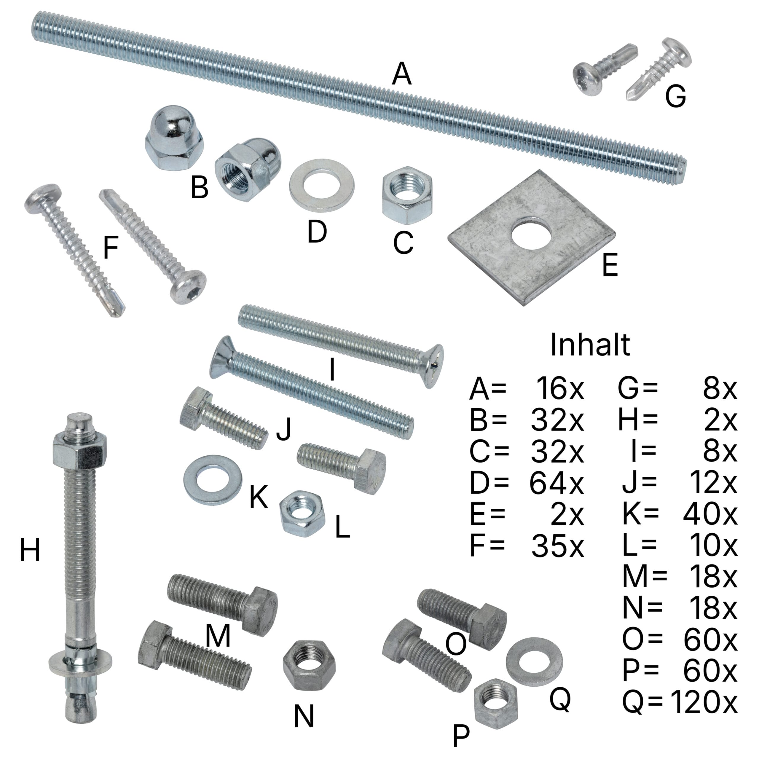 LBX 8000 Treppe, Komplette Baugruppe, inkl. Zubehör, RAL 7035 Lichtgrau & verzinkt