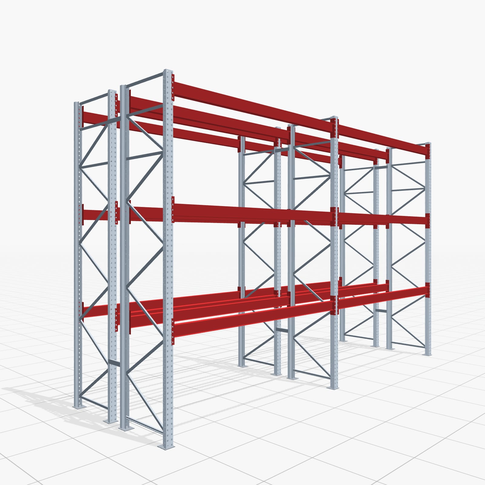 Palettenregale PRX 1000, Europalette, H: 3.600 mm, B: 5.700 mm, Palettengewicht: 500 kg, Palettenplätze: 48