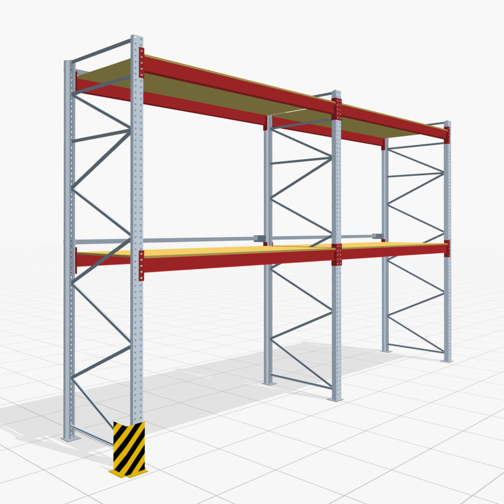Palettenregale PRX 1000, Europalette, H: 3.600 mm, B: 5.700 mm, Palettengewicht: 500 kg, Palettenplätze: 18
