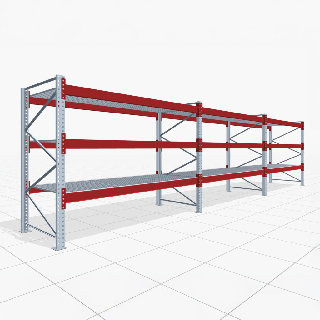 Palettenregale PRX 1000, Europalette, H: 2.100 mm, B: 8.500 mm, Palettengewicht: 750 kg, Palettenplätze: 36