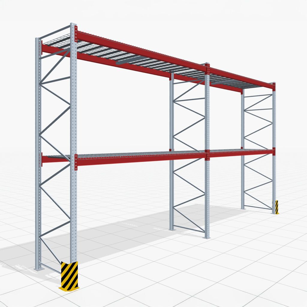 Palettenregale PRX 1000, Europalette, H: 4.100 mm, B: 7.500 mm, Palettengewicht: 750 kg, Palettenplätze: 24