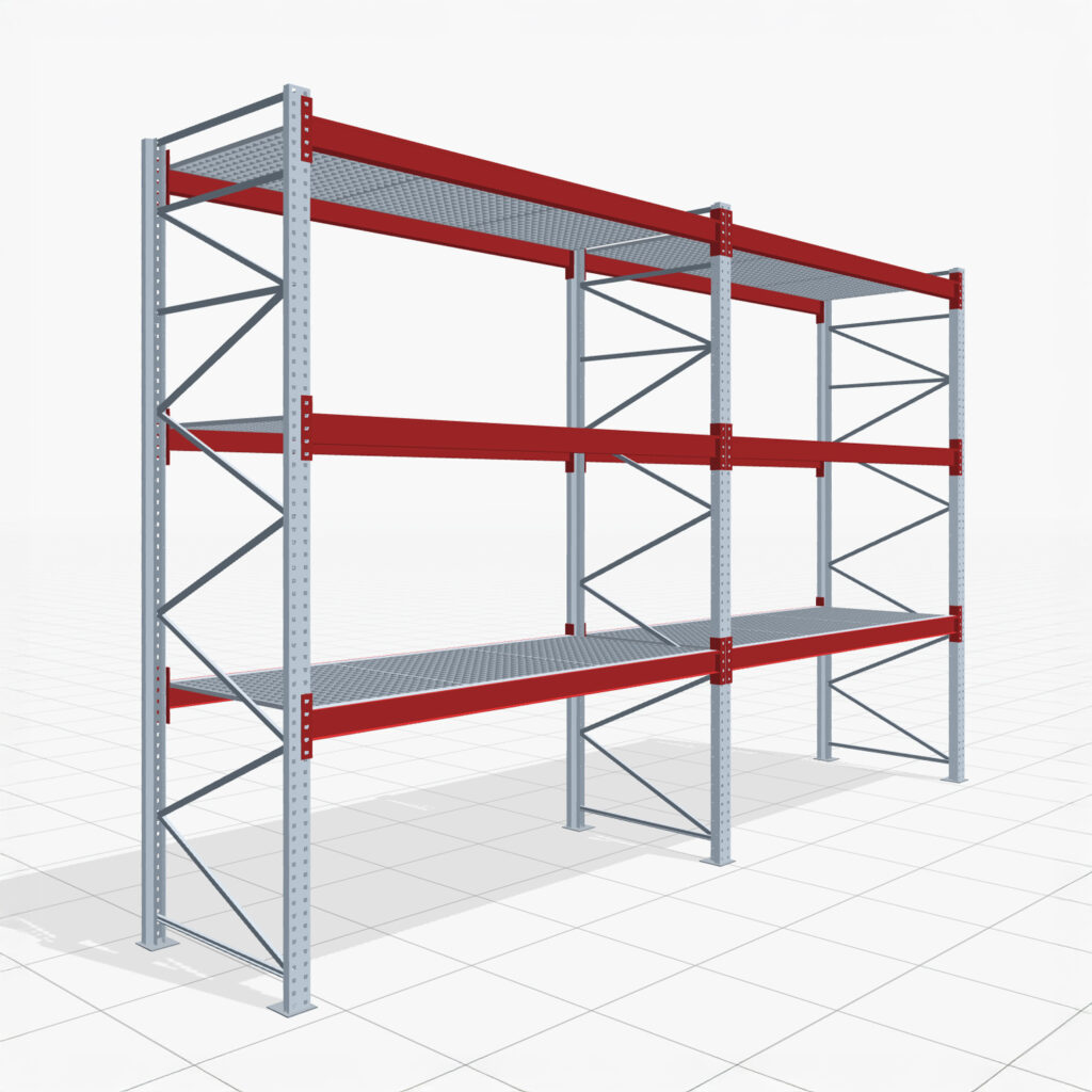 Palettenregale PRX 1000, Europalette, H: 3.600 mm, B: 5.700 mm, Palettengewicht: 750 kg, Palettenplätze: 24