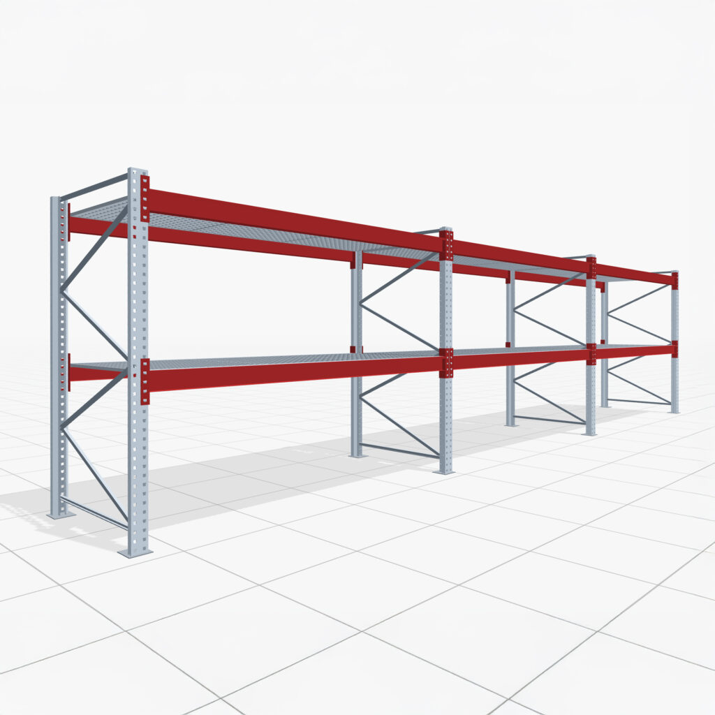 Palettenregale PRX 1000, Europalette, H: 2.100 mm, B: 8.500 mm, Palettengewicht: 1.000 kg, Palettenplätze: 27