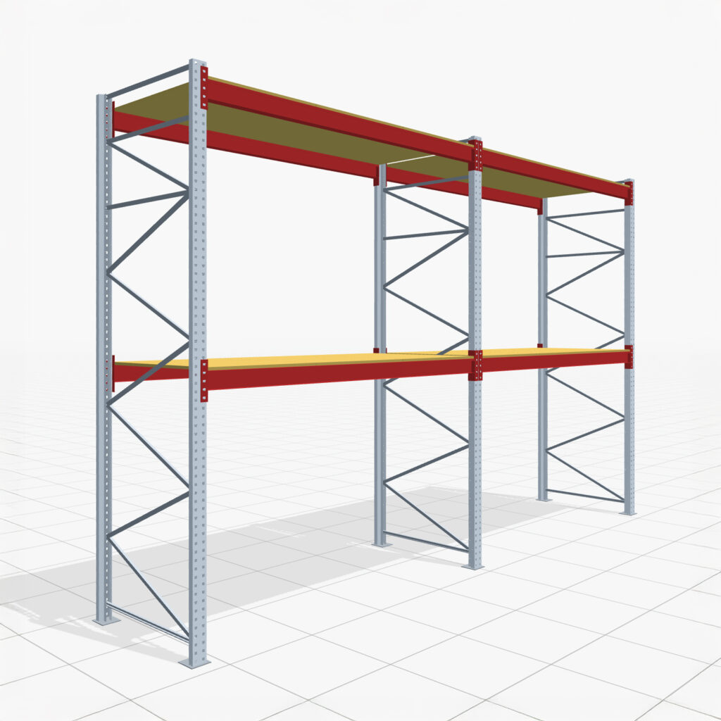 Palettenregale PRX 1000, Europalette, H: 3.600 mm, B: 5.700 mm, Palettengewicht: 1.250 kg, Palettenplätze: 18