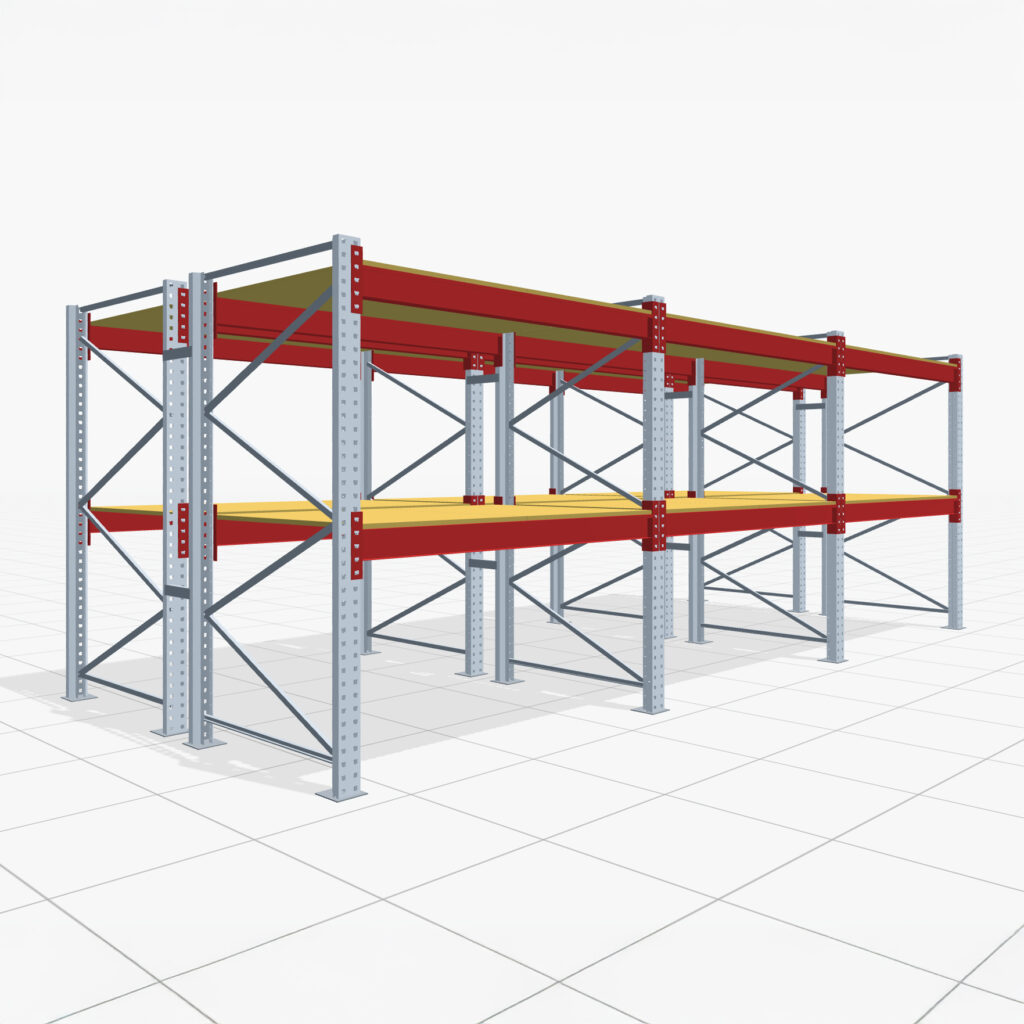 Palettenregale PRX 1000, Europalette, H: 2.100 mm, B: 5.800 mm, Palettengewicht: 1.000 kg, Palettenplätze: 18