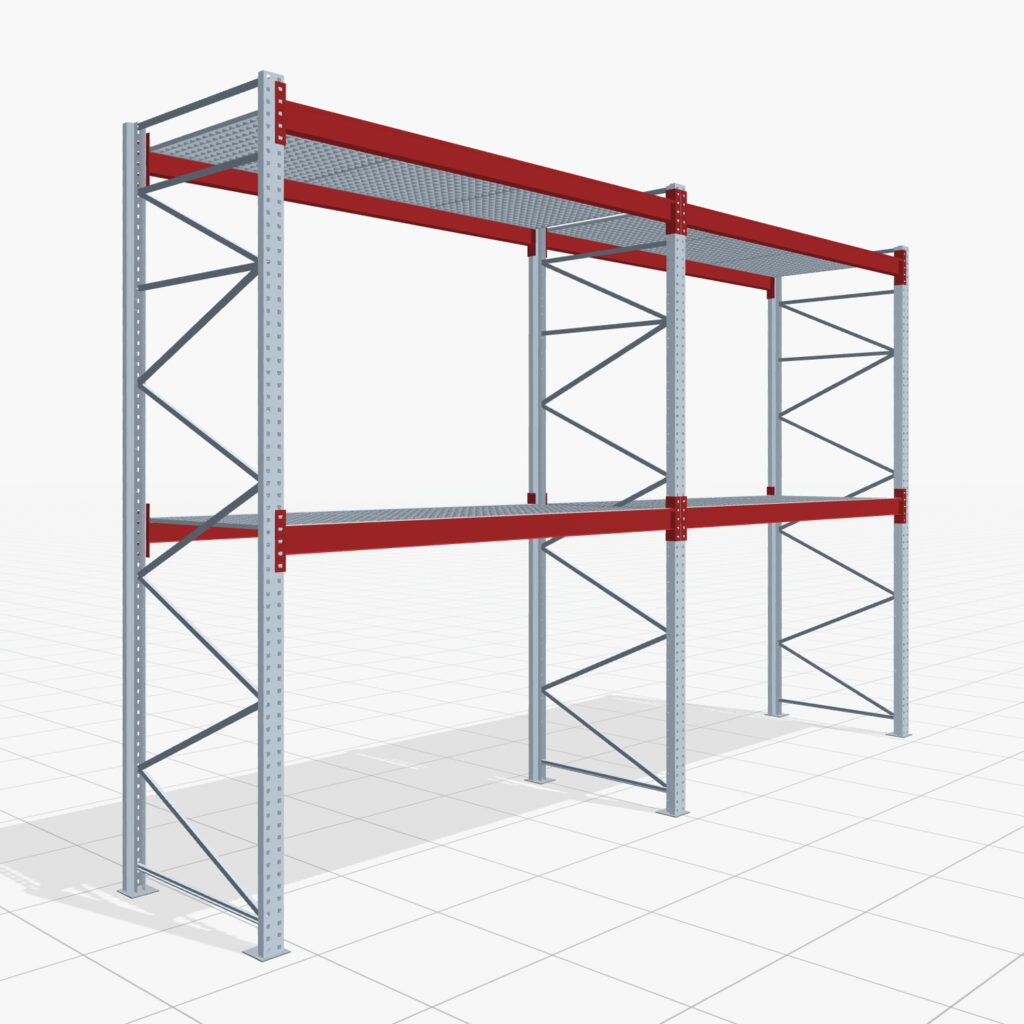 Palettenregale PRX 1000, Europalette, H: 3.600 mm, B: 5.700 mm, Palettengewicht: 750 kg, Palettenplätze: 18
