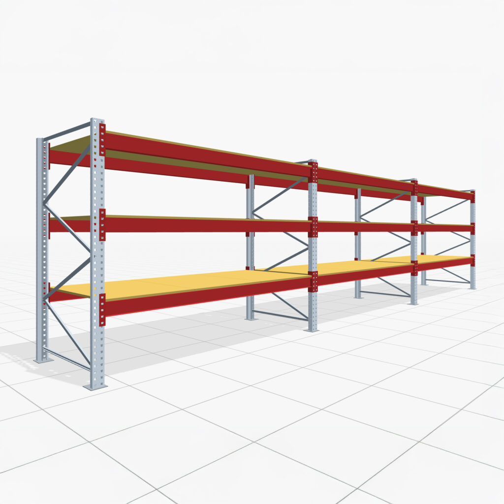 Palettenregale PRX 1000, Europalette, H: 2.100 mm, B: 8.500 mm, Palettengewicht: 750 kg, Palettenplätze: 36