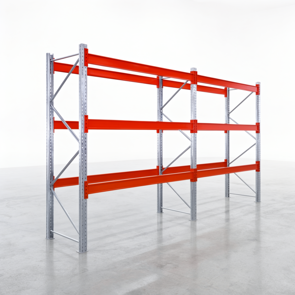 Palettenregale PRX 1000, Industriepalette, H: 2.600 mm, B: 3.900 mm, Palettengewicht: 500 kg, Palettenplätze: 16