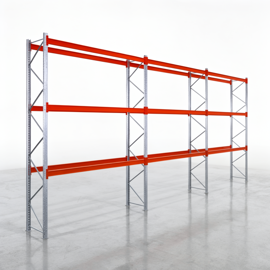 Palettenregale PRX 1000, Industriepalette, H: 4.600 mm, B: 8.500 mm, Palettengewicht: 750 kg, Palettenplätze: 36