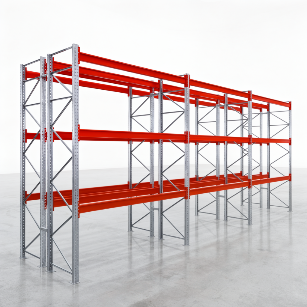 Palettenregale PRX 1000, Europalette, H: 3.600 mm, B: 8.500 mm, Palettengewicht: 500 kg, Palettenplätze: 72