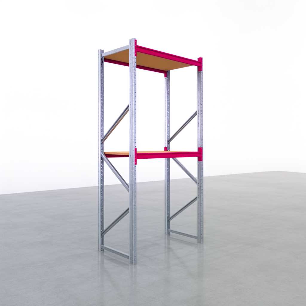 Weitspannregale WSX 5000, H: 3.000 mm, B: 1.626 mm mm, T: 800 mm, Ebenen: 3, Feldbreite: 1.500 mm, Auflage: Spanplatte