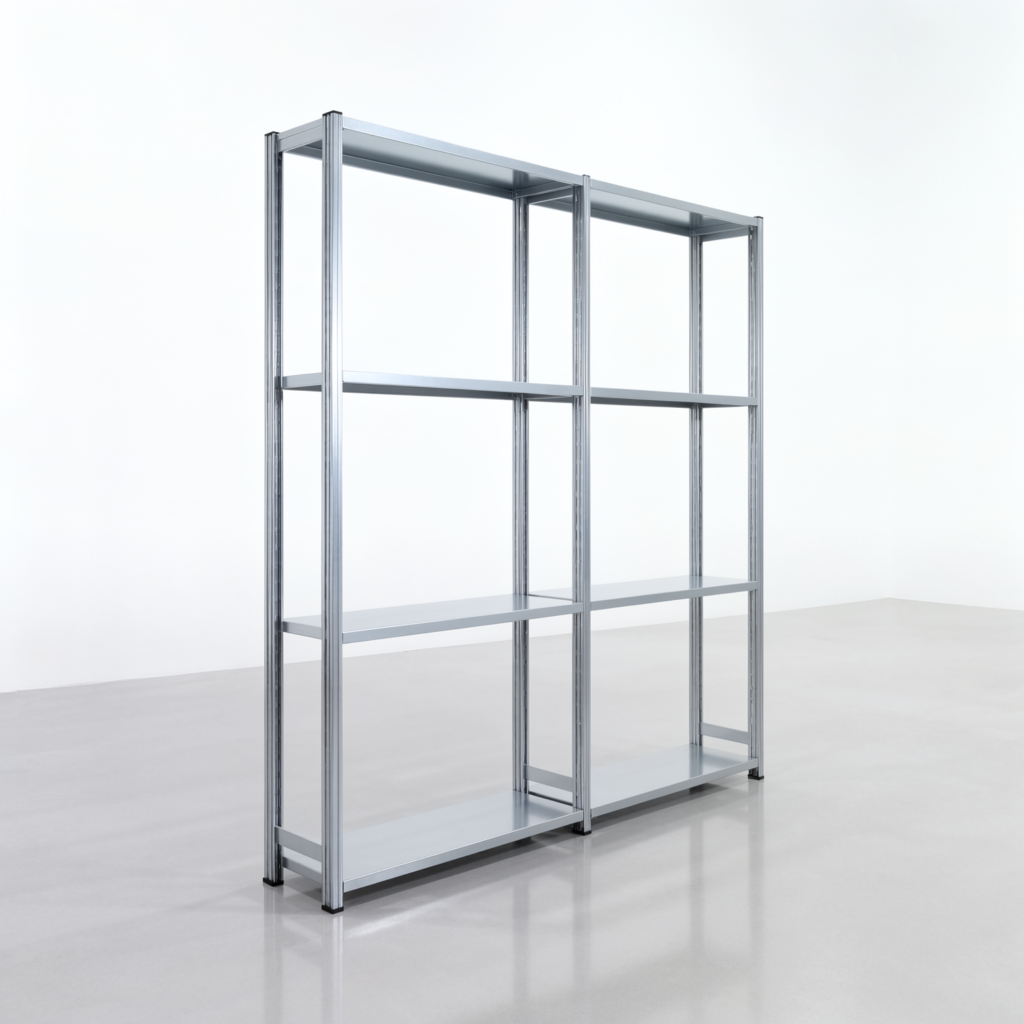 Fachbodenregal FBX 4000, H: 2.000 mm, B: 2.026 mm mm, T: 300 mm, Ebenen: 4