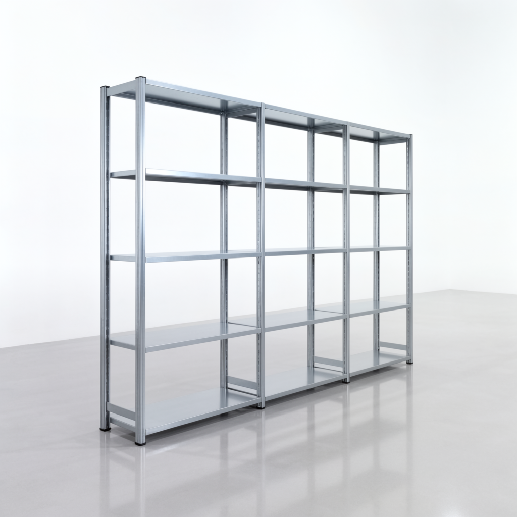 Fachbodenregal FBX 4000, H: 2.000 mm, B: 3.023 mm mm, T: 400 mm, Ebenen: 5