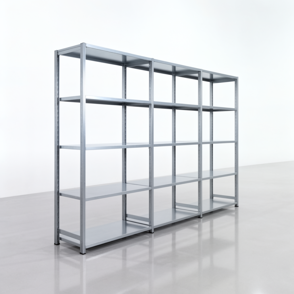 Fachbodenregal FBX 4000, H: 2.000 mm, B: 3.023 mm mm, T: 500 mm, Ebenen: 5