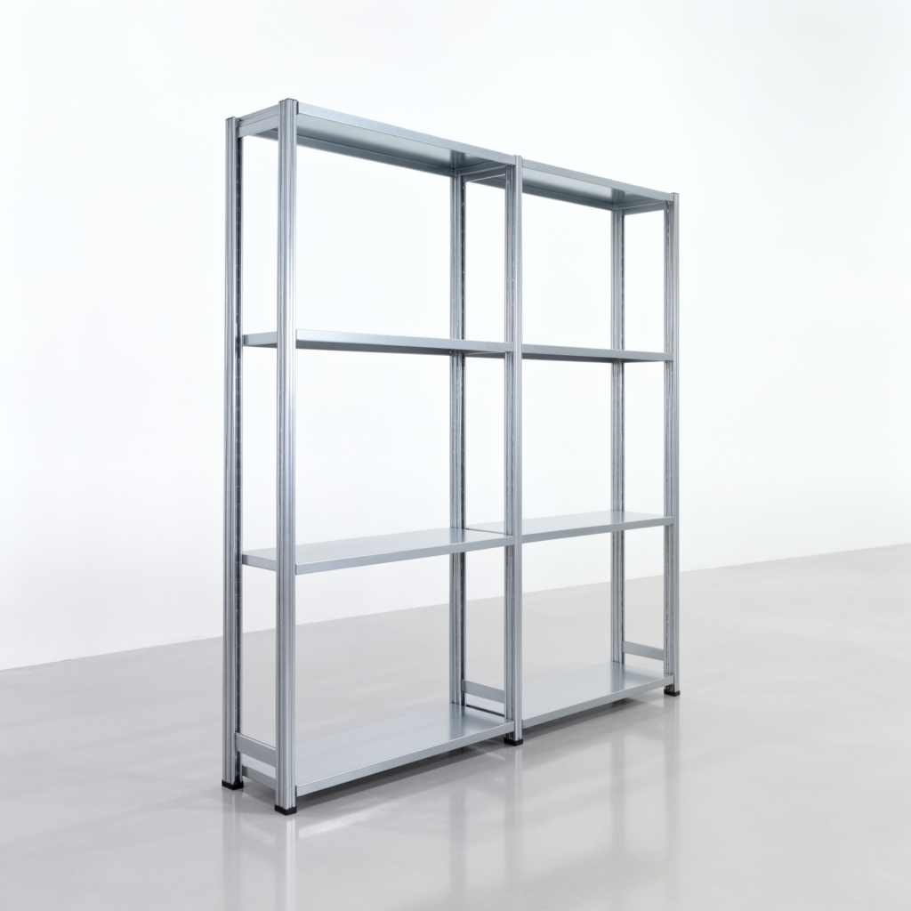 Fachbodenregal FBX 4000, H: 2.000 mm, B: 2.026 mm mm, T: 300 mm, Ebenen: 4