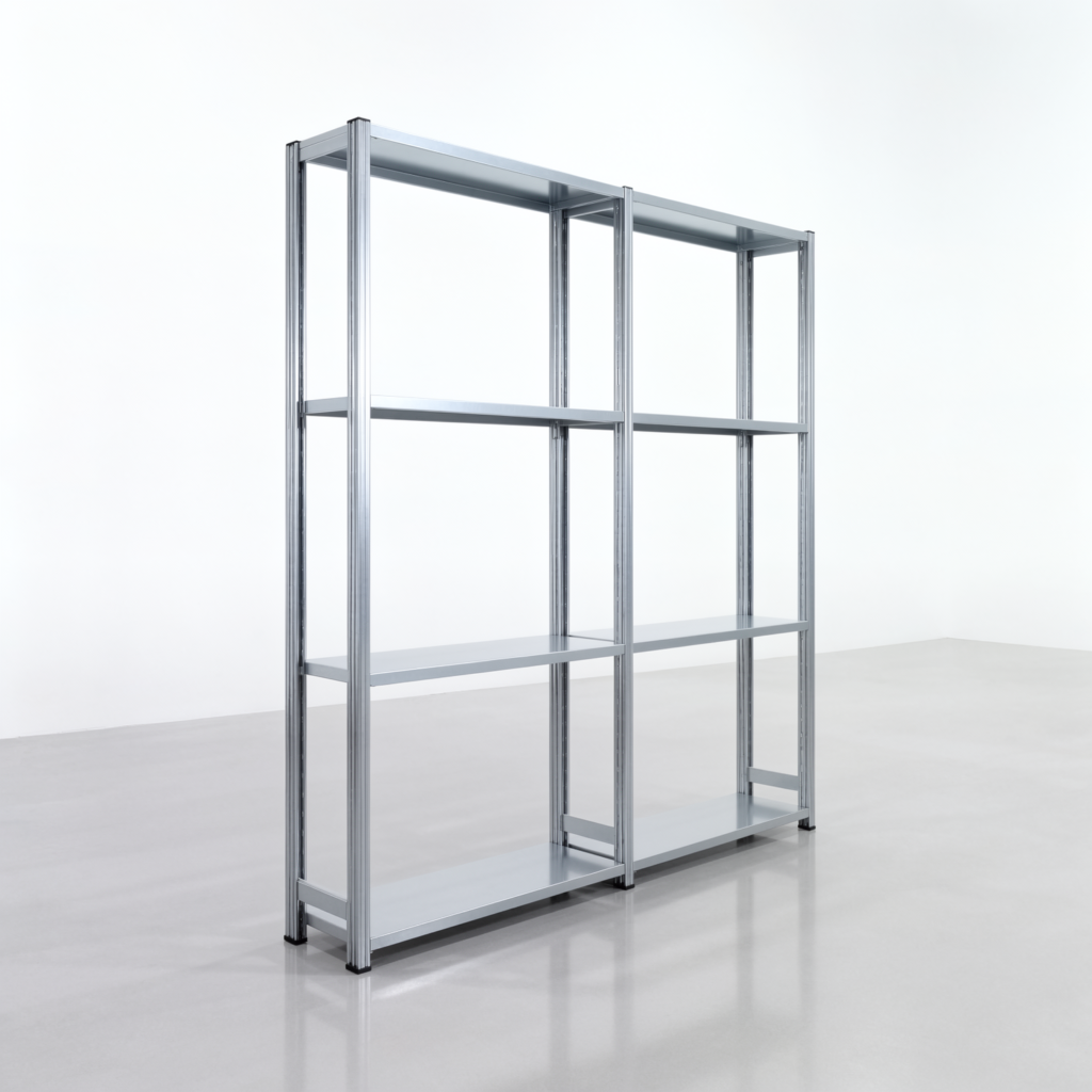 Fachbodenregal FBX 4000, H: 2.000 mm, B: 2.026 mm mm, T: 300 mm, Ebenen: 4