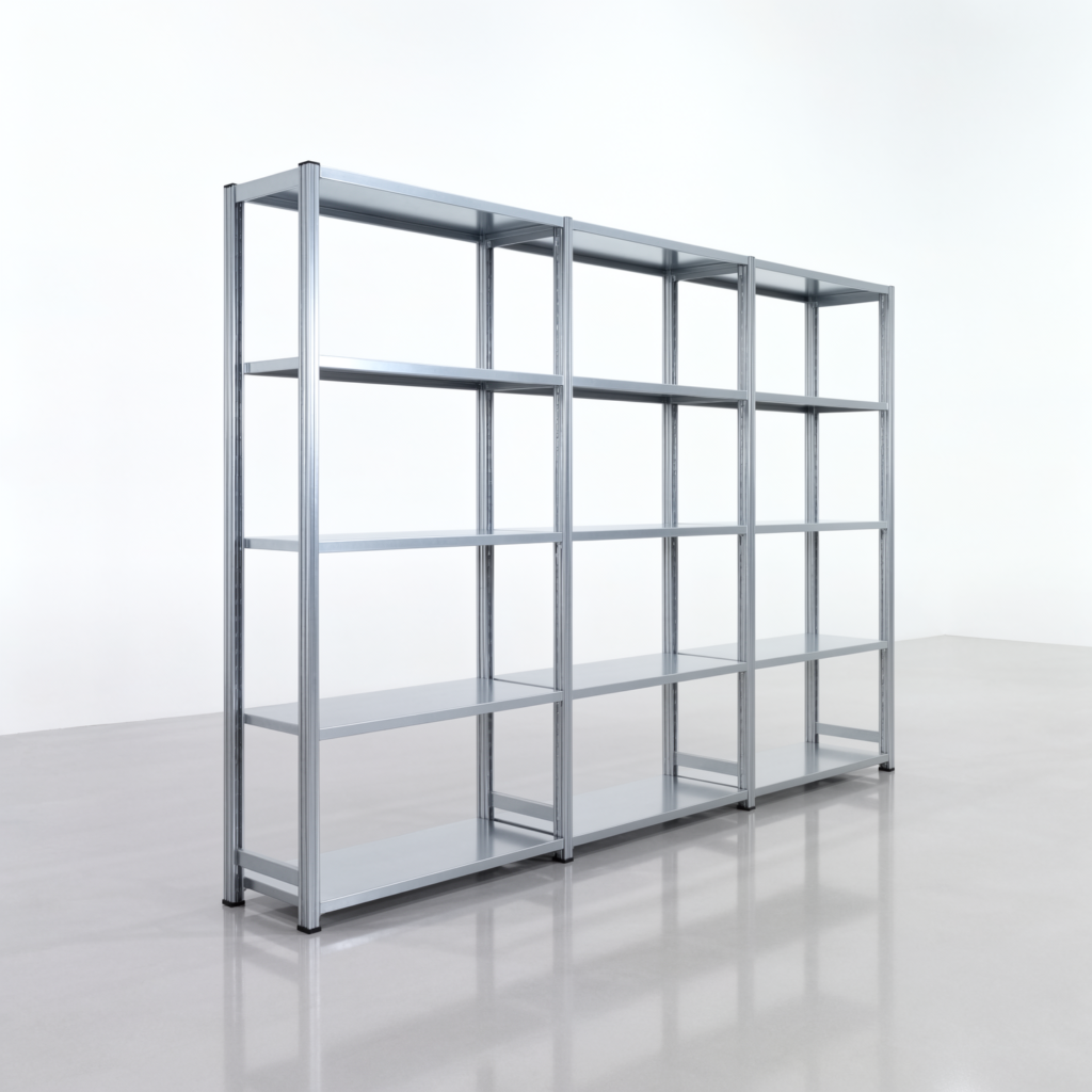 Fachbodenregal FBX 4000, H: 2.000 mm, B: 3.023 mm mm, T: 400 mm, Ebenen: 5