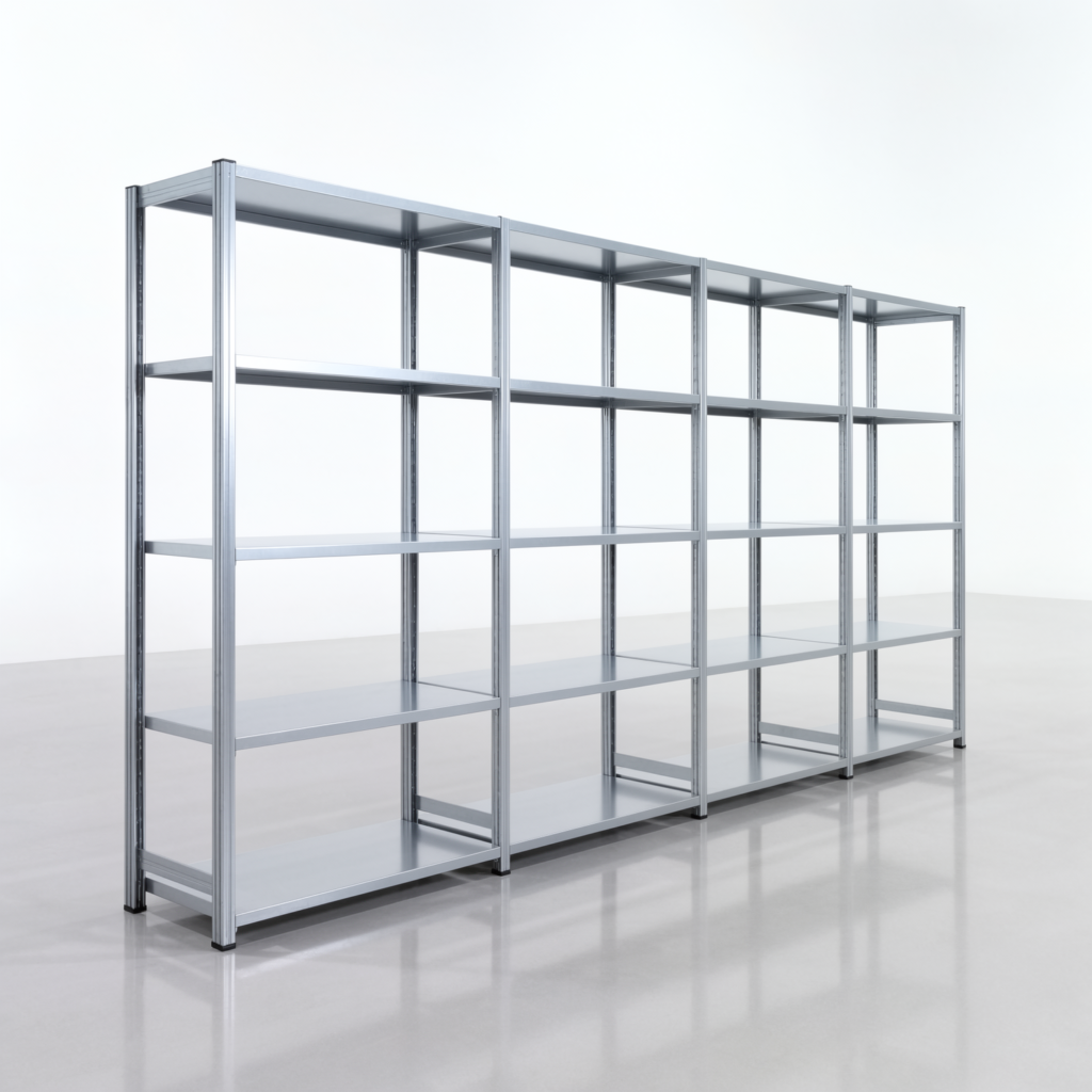 Fachbodenregal FBX 4000, H: 2.000 mm, B: 4.020 mm mm, T: 500 mm, Ebenen: 5