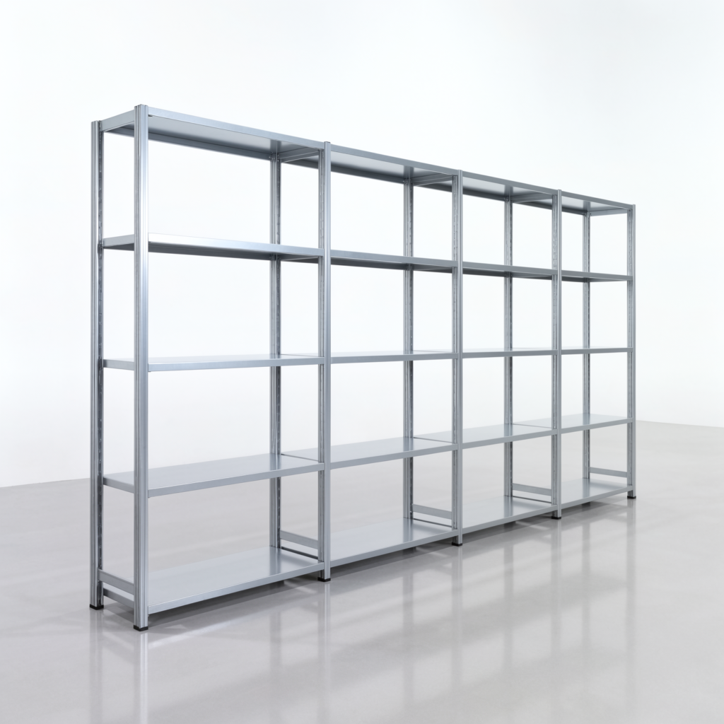 Fachbodenregal FBX 4000, H: 2.000 mm, B: 4.020 mm mm, T: 400 mm, Ebenen: 5