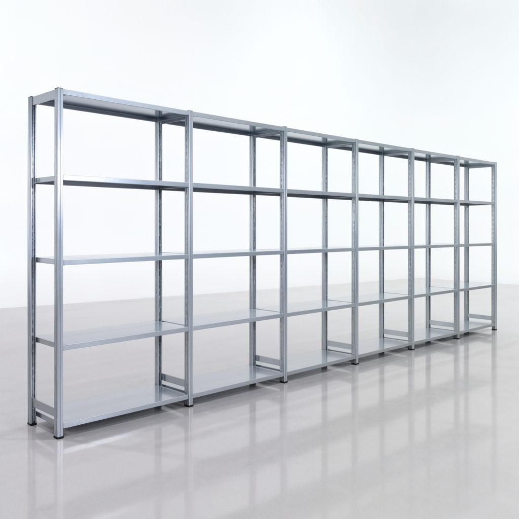 Fachbodenregal FBX 4000, H: 2.000 mm, B: 6.014 mm mm, T: 400 mm, Ebenen: 5