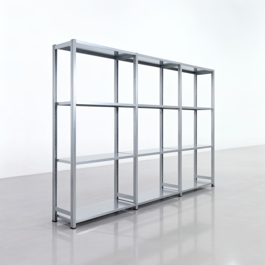 Fachbodenregal FBX 4000, H: 2.000 mm, B: 3.023 mm mm, T: 400 mm, Ebenen: 4