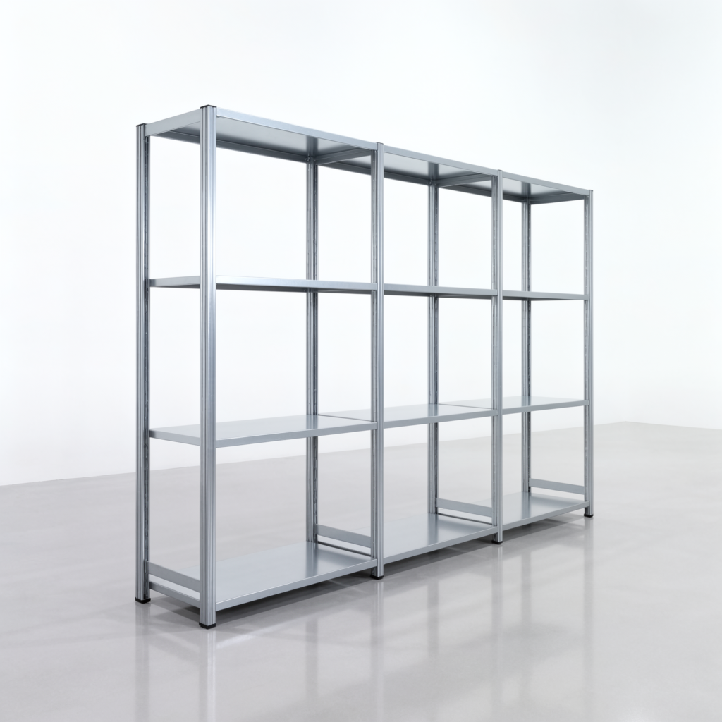 Fachbodenregal FBX 4000, H: 2.000 mm, B: 3.023 mm mm, T: 500 mm, Ebenen: 4