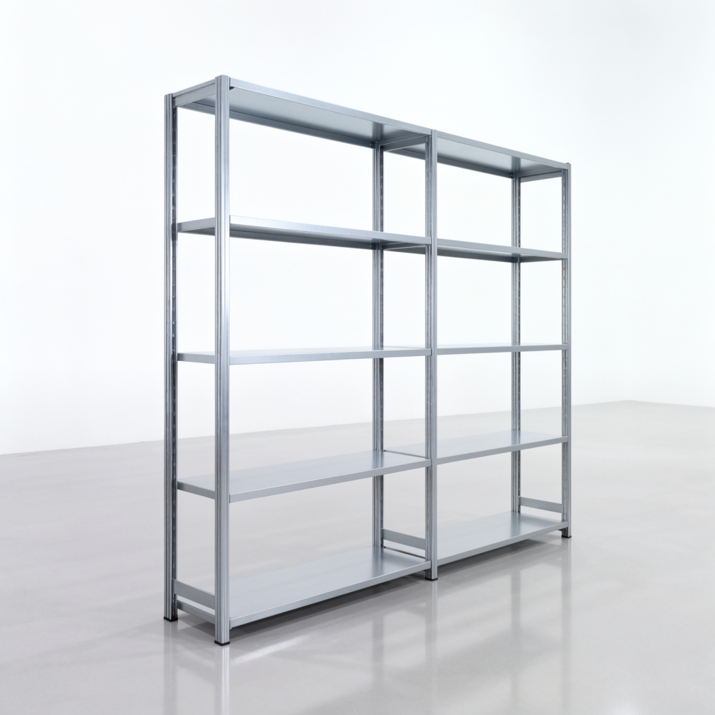 Fachbodenregal FBX 4000, H: 2.000 mm, B: 2.426 mm mm, T: 400 mm, Ebenen: 5