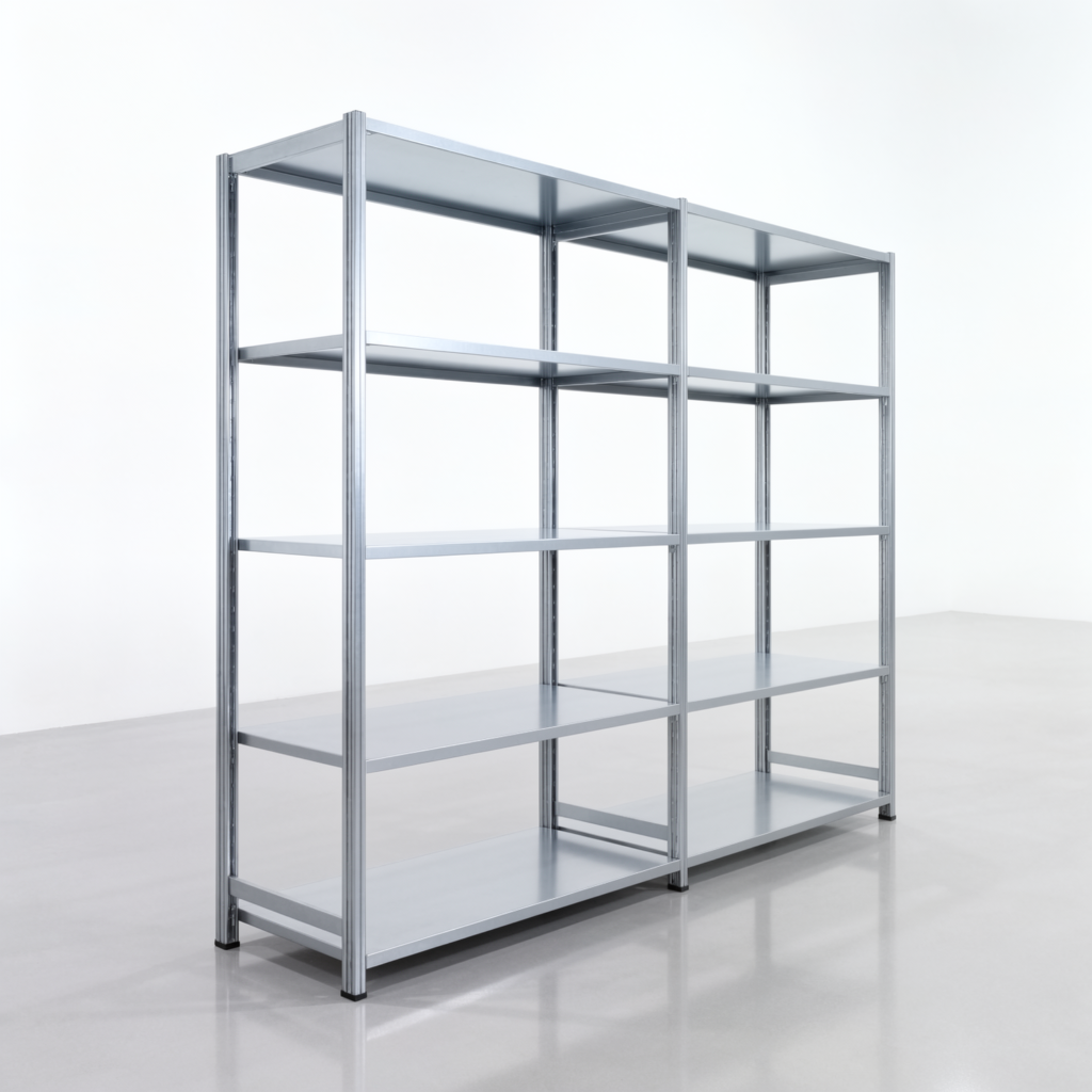 Fachbodenregal FBX 4000, H: 2.000 mm, B: 2.426 mm mm, T: 600 mm, Ebenen: 5