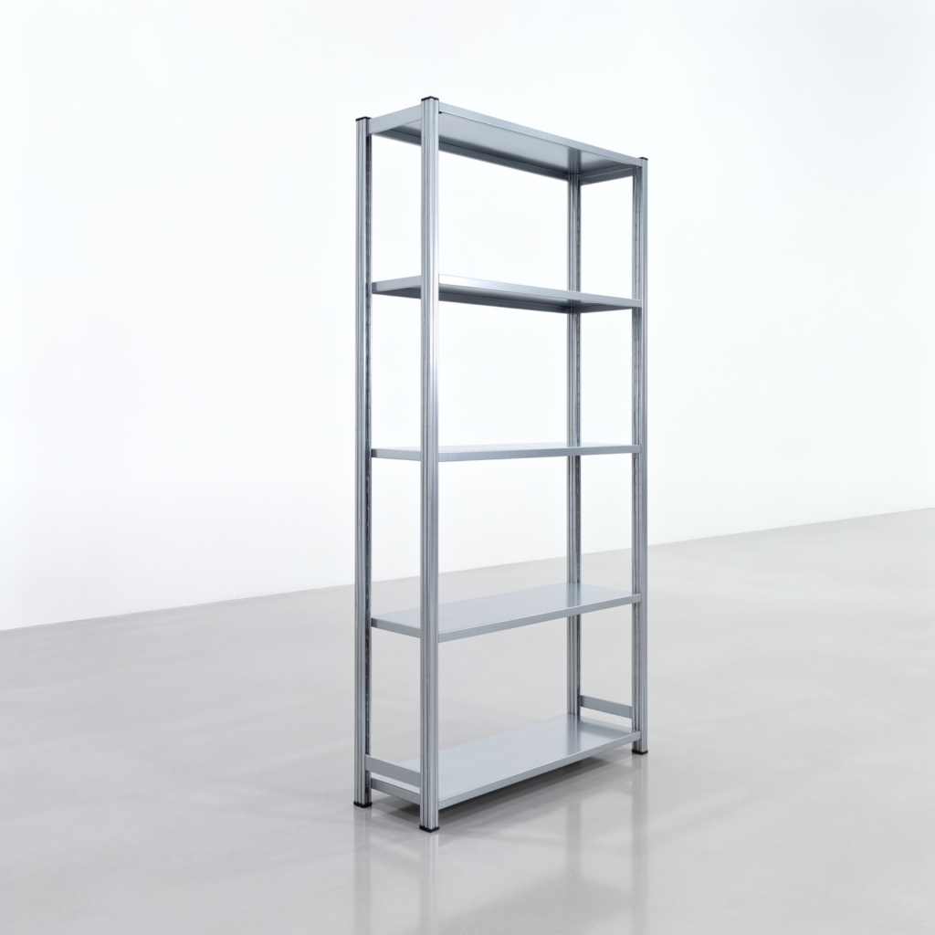 Fachbodenregal FBX 4000, H: 2.350 mm, B: 1.229 mm mm, T: 400 mm, Ebenen: 5